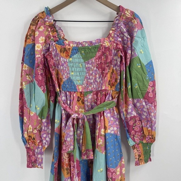 Spell Freda Shirred Midi Dress in Lolly Size, New S - Picture 4 of 7